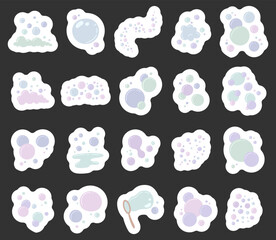 Soap bubble set in scandinavian style for showing for creating soft airy compositions featuring gentle floating forms inspired for your illustration and designs projects