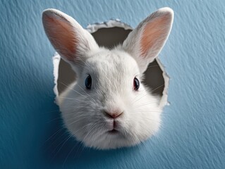 Cute white Easter bunny