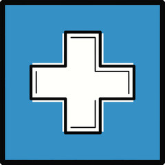 White Cross Medical Symbol.