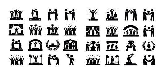 Silhouette icons representing awards and achievements in competitive events