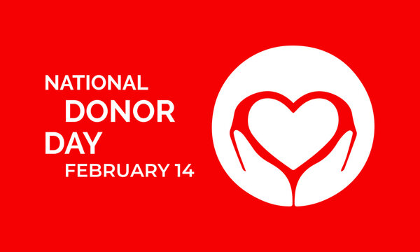 Vector illustration promoting awareness of organ donation and life-saving generosity for National Organ Donor Day. National Organ Donor Day on February 14th. Banner poster, flyer and background design