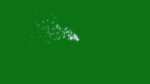 4k Magical white glitter trail sparkles animation with green screen, sparkling particles, shimmering starlight motion,  twinkle magic dust animation white luxury glitter sparkles star trail