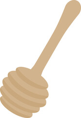 Honey Dipper Stick Vector Illustration with Simple Flat Design