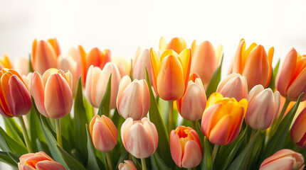 colorful tulips in a soft floral arrangement with pastel hues 