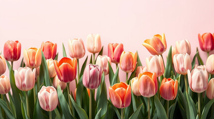 colorful tulips in a soft floral arrangement with pastel hues 
