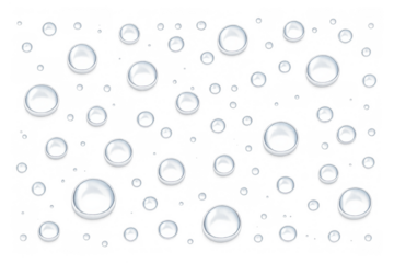 Realistic water droplets creating a visual of condensation, dew, or rain texture. Transparent background for easy compositing