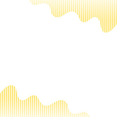 正方形の背景　ボーダー柄の波線の枠　グラデーション　黄色