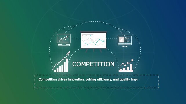 Business Competition Concept Illustrating Market Rivalry, Strategic Positioning And Performance Driven Growth Dynamics.