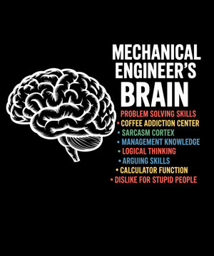 Mechanical Engineer's Brain Problem Solving Skills Funny