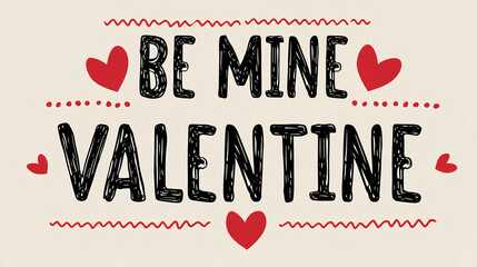 This charming hand-drawn Valentine's Day greeting features bold typography and a heartfelt message. It's a perfect romantic celebration of love, embodying the spirit of the holiday with a prominent he