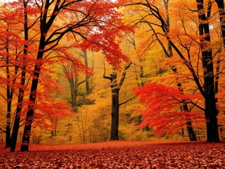 Vibrant autumn forest