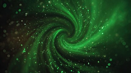 Green Spiral Background With Glitter Sparkle