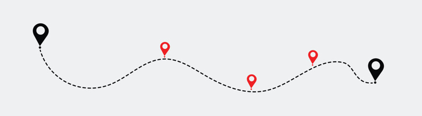Airplane Dotted Line, Travel vector icon. Travel from start point and dotted line tracing.