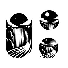 waterfall in the mountains