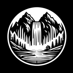 waterfall in the mountains