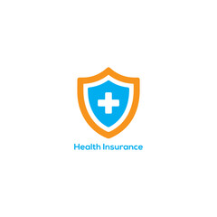 Obraz premium Health insurance shield icon with medical cross symbol for policy coverage, healthcare protection, medical safety, secure treatment concept design