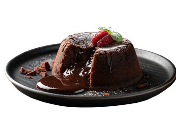 Hot Melted Chocolate Lava Cake &ndash; Rich Decadent Dessert Plate