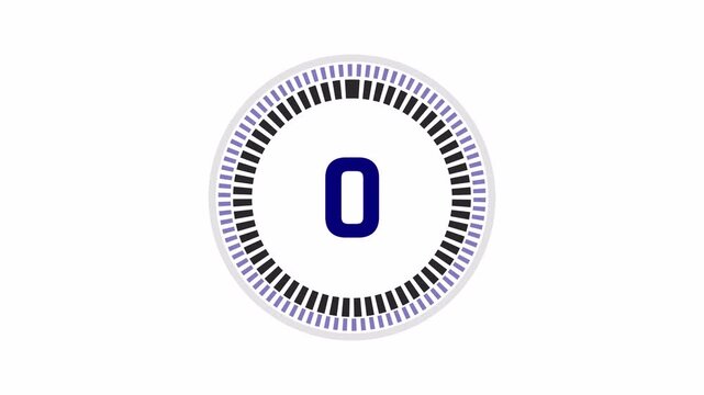 Digital 5 Second Circular Countdown Clock Timer with Minimalist Design 4k video animation seamless loop