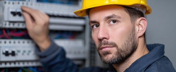 Electrician dancing with wires in a panel box like a maestro orchestrating a symphony