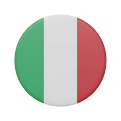 3D Circular Italy Flag on a White Background