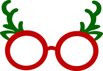 Christmas Tree Glasses Clipart , Funny Holiday Eyewear Flat