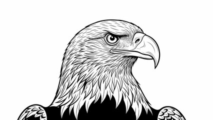 eagle head isolated on white