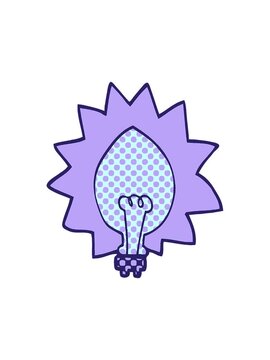 pixelize effect animation of cartoon doodle light bulb