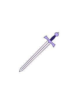 starburst effect animation of hand drawn quirky cartoon sword