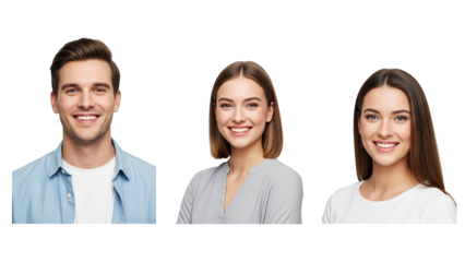 Smiling young adults on black background isolated on white transparent png background download people