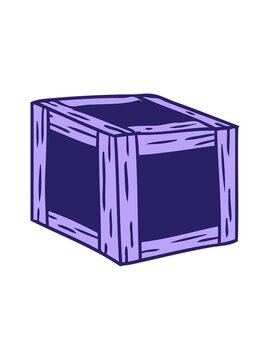 splitting motion animation of hand drawn cartoon doodle of a wooden crate
