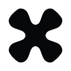 Obraz premium Black abstract shape on white background