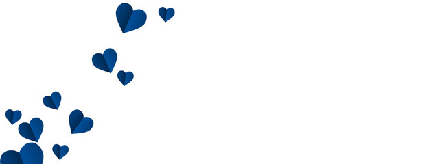 A lonely blue heart on a transparent background. Valentine's Day paper cutout decoration.