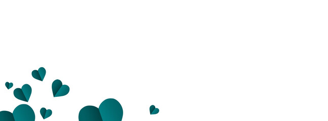 Fototapeta premium A dark green heart, solitary on a transparent background. Valentine's Day paper cutout decoration.