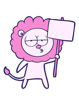 bobbing motion animation of cartoon bored lion