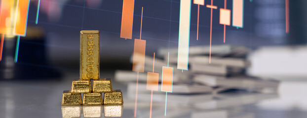 Gold investment performance with candlestick chart