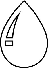 Water drop icon with droplet splash symbols in line style, liquid rain fluid illustration for weather nature hygiene UI design and clean graphic elements