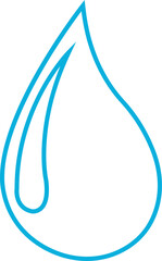 Water drop icon with droplet splash symbols in line style, liquid rain fluid illustration for weather nature hygiene UI design and clean graphic elements