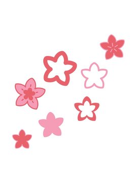 neon light effect animation of multiple flowers form a japnese floral pattern