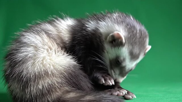 Ferret Curled Up Sleeping Animal.
