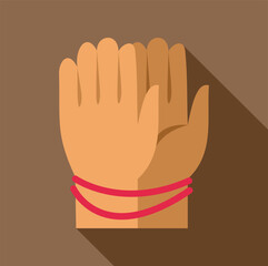 Obraz premium Stacked hands presenting a concept of togetherness with a red wristband