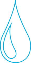 Water drop icon with droplet splash symbols in line style, liquid rain fluid illustration for weather nature hygiene UI design and clean graphic elements