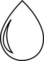 Water drop icon with droplet splash symbols in line style, liquid rain fluid illustration for weather nature hygiene UI design and clean graphic elements