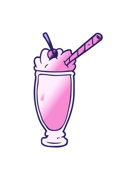 vibrating motion animation of cartoon milkshake design