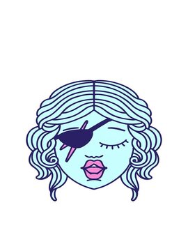 bobbing motion animation of Retro Tattoo Style human rogue character