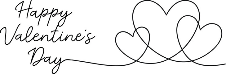 Valentine's Day greeting with intertwined hearts illustration