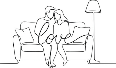 Couple embracing tenderly on a comfortable sofa together in Page Page love