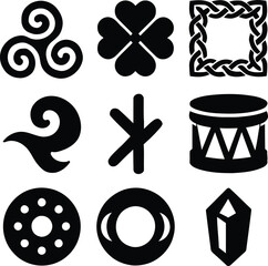 Celtic symbols and emblems illustration showcasing cultural heritage and traditional designs