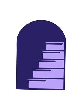 jiggle motion animation of tattoo in traditional style of a doorway to steps