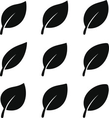 black leaves pattern on white background