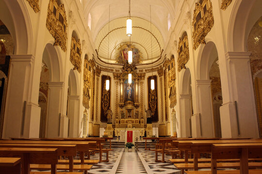 Inside the Sanctuary Church of Saint Ignatius (Cova de Sant Ignasi) in Manresa, Catalonia, Spain, taken in July 2024.